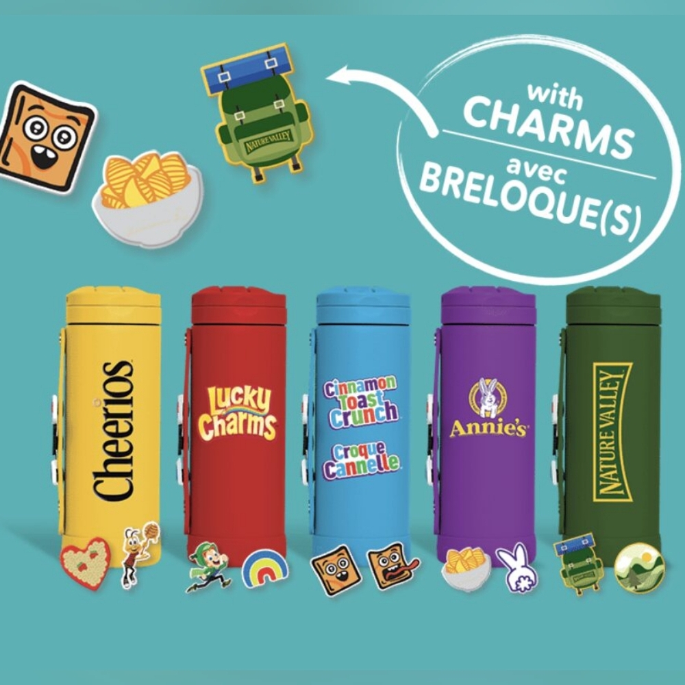General Mills Limited Edition Nature Valley Insulated Waterbottle Charms NWT